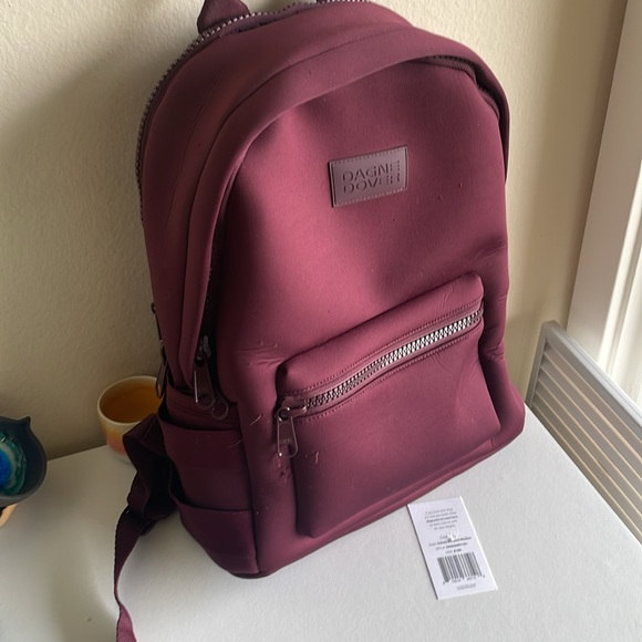 LARGE Dagne Dover DAKOTA Red Maroon Backpack Laptop bottle TRAVEL luggage bag - Picture 5 of 15